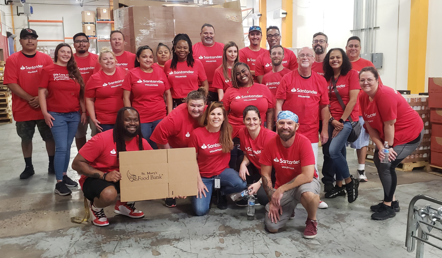 Santander Consumer USA employees at a Back to School charity event